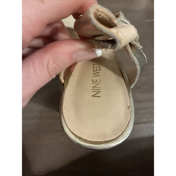 Nine West Silver Tan Cork High Heel Sandals 6.5 - Picture 5 of 6